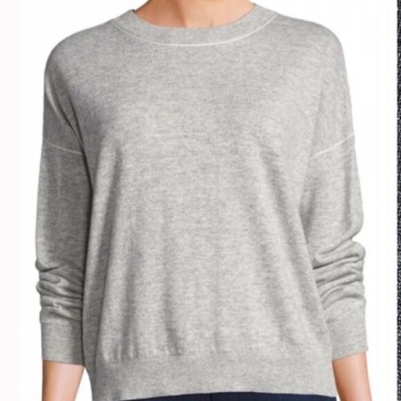 COPY - Theory Criselle 100% Merino Wool Crew Sweater, Gray, Size P - Picture 1 of 9